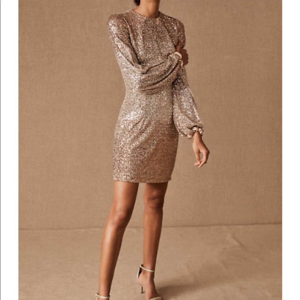 BHLDN Carys Ombré Rose Gold Dress